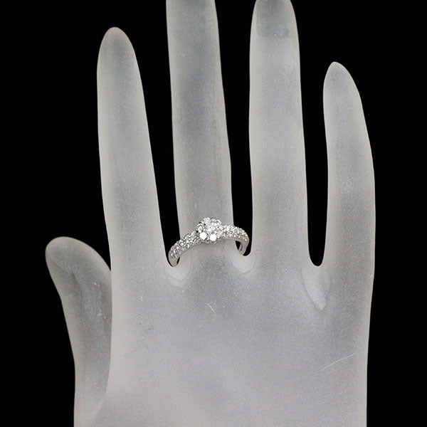 ポンテヴェキオ K18WG ダイヤモンド リング 0.72ct フラワー