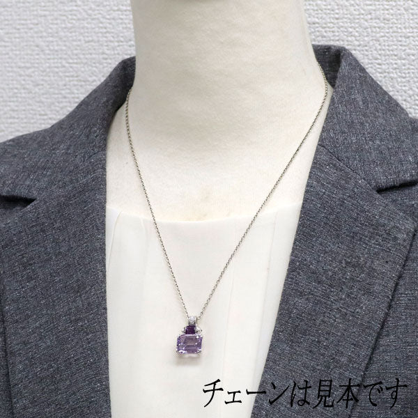 モーブッサン K18WG アメジスト ダイヤモンド ペンダントトップ