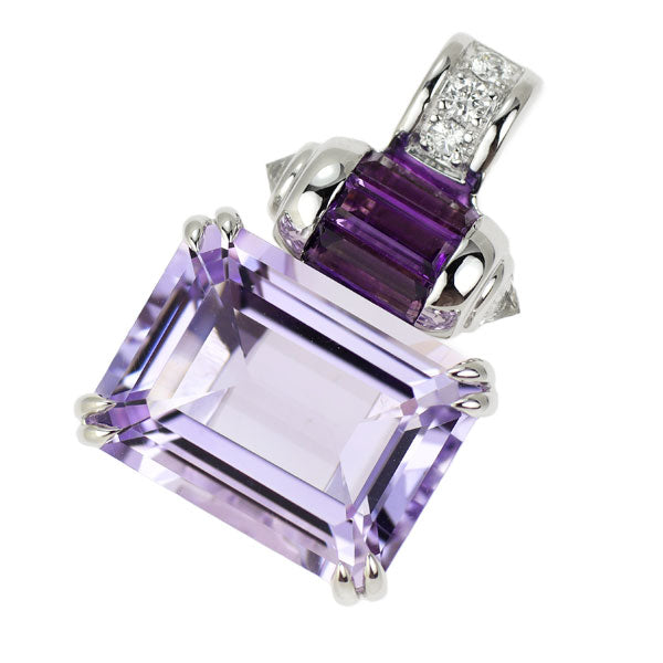 モーブッサン K18WG アメジスト ダイヤモンド ペンダントトップ