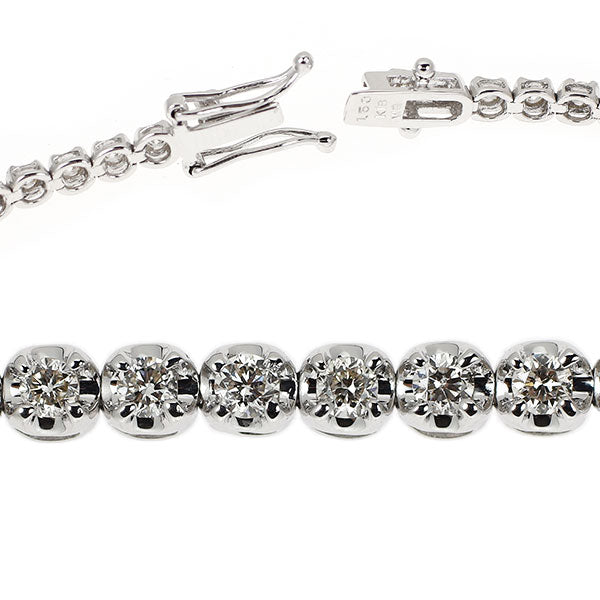 K18WG ダイヤモンド ブレスレット 1.50ct テニス