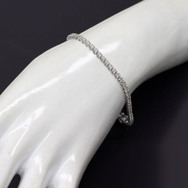 K18WG ダイヤモンド ブレスレット 1.50ct テニス