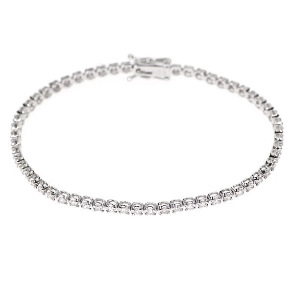 K18WG ダイヤモンド ブレスレット 1.50ct テニス