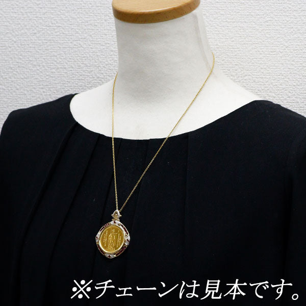 K24/ K18YG ルビー ダイヤモンド ペンダントトップ コイン 1/2oz