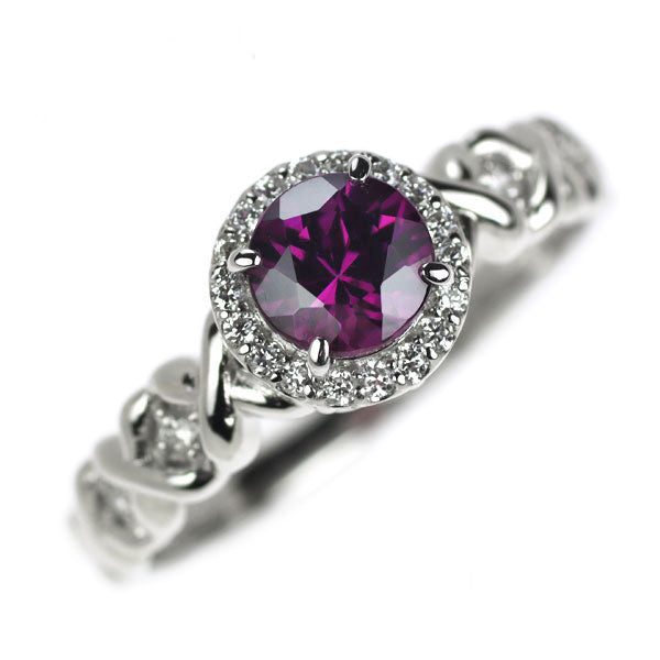 特価品セ Pt900 ガーネット ダイヤモンド リング 0.82ct D0.12ct アクセサリー