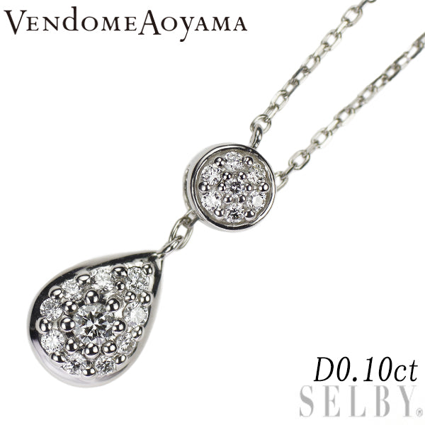 ヴァンドーム青山 Pt ダイヤモンド ペンダントネックレス 0.10ct 2WAY Yデザイン