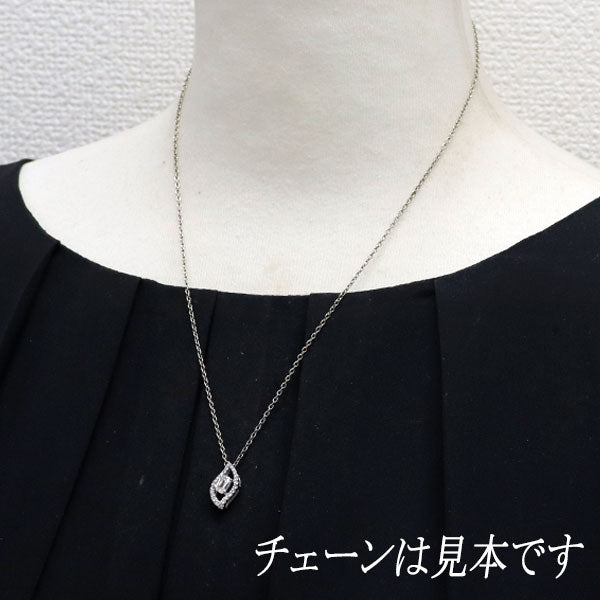 Pt900 クッションクリスカット ダイヤモンド ペンダントトップ 0.532ct F VVS2 VG/VG D0.18ct