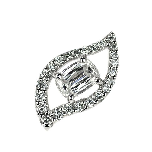 Pt900 クッションクリスカット ダイヤモンド ペンダントトップ 0.532ct F VVS2 VG/VG D0.18ct
