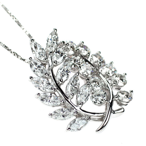 Pt900/Pt850 ダイヤモンド ペンダントネックレス 2.50ct 植物