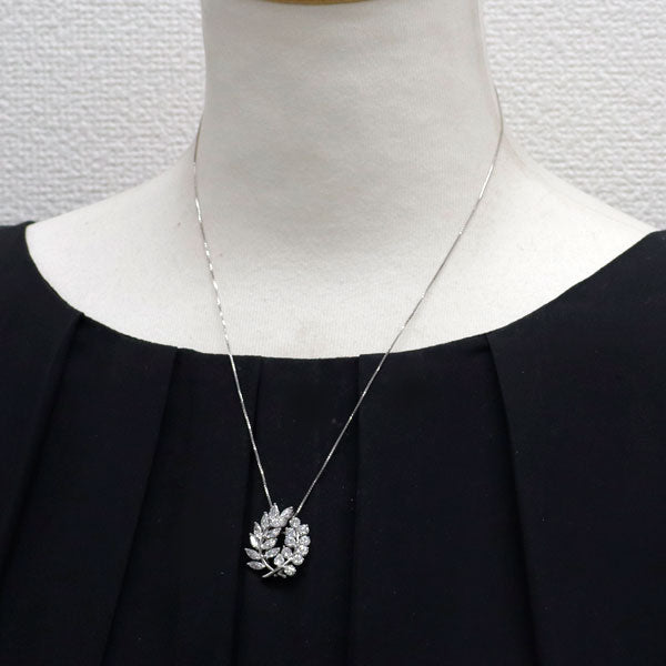 Pt900/Pt850 ダイヤモンド ペンダントネックレス 2.50ct 植物