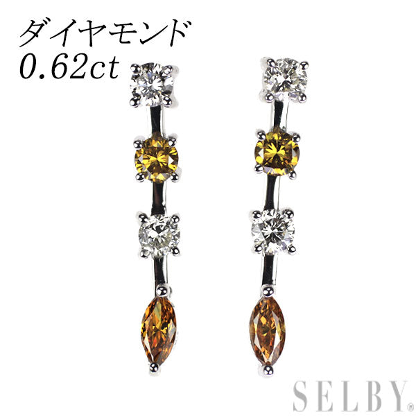 K18WG ダイヤモンド ピアス 0.62ct