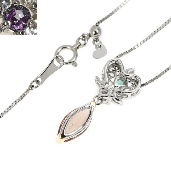 希少 K18YG/Pt アンダリュサイト アレキサンドライト ダイヤモンド ペンダントネックレス 0.91ct A0.07ct D0.17ct