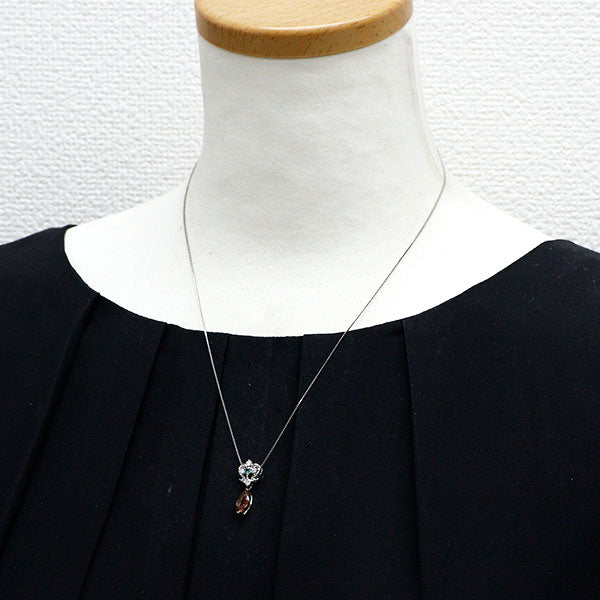 希少 K18YG/Pt アンダリュサイト アレキサンドライト ダイヤモンド ペンダントネックレス 0.91ct A0.07ct D0.17ct