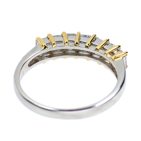 Pt900/K18YG ダイヤモンド リング 1.04ct 一文字