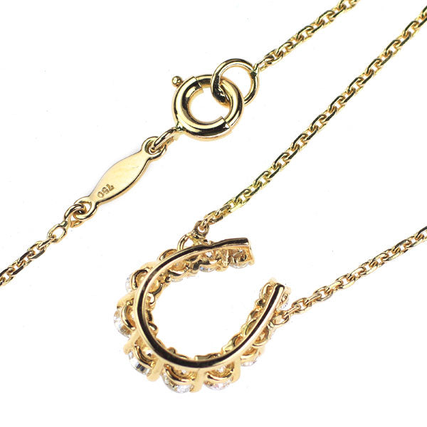 K18YG ダイヤモンド ペンダントネックレス 0.60ct 馬蹄