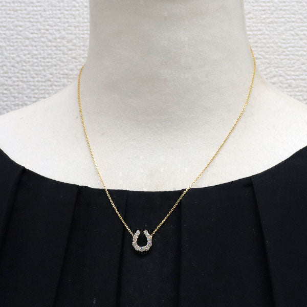 K18YG ダイヤモンド ペンダントネックレス 0.60ct 馬蹄