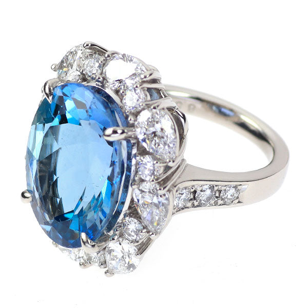 Pt900 アクアマリン ダイヤモンド リング 8.54ct D2.70ct