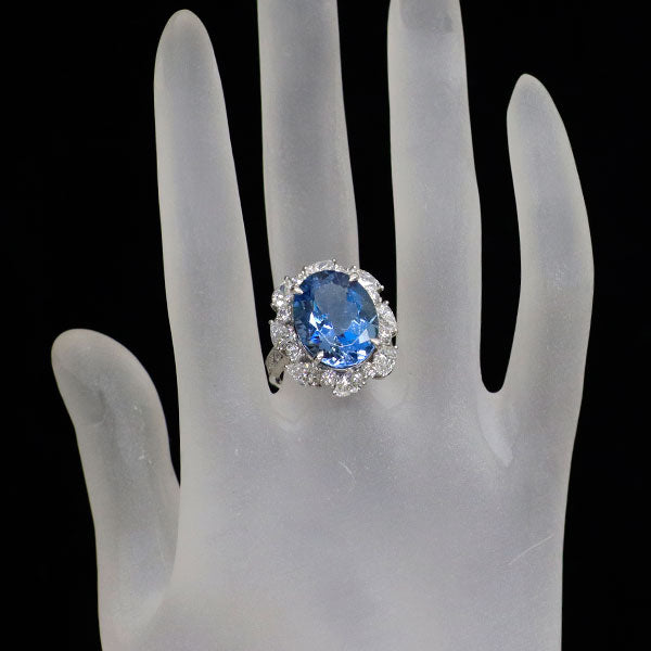 Pt900 アクアマリン ダイヤモンド リング 8.54ct D2.70ct