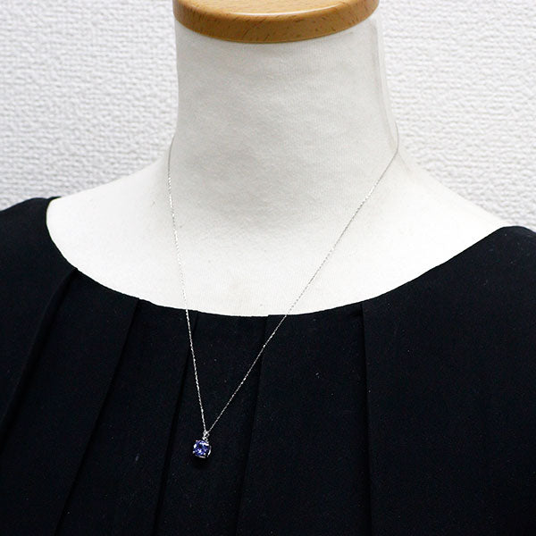 Pt タンザナイト ダイヤモンド ペンダントネックレス 1.32ct D0.04ct