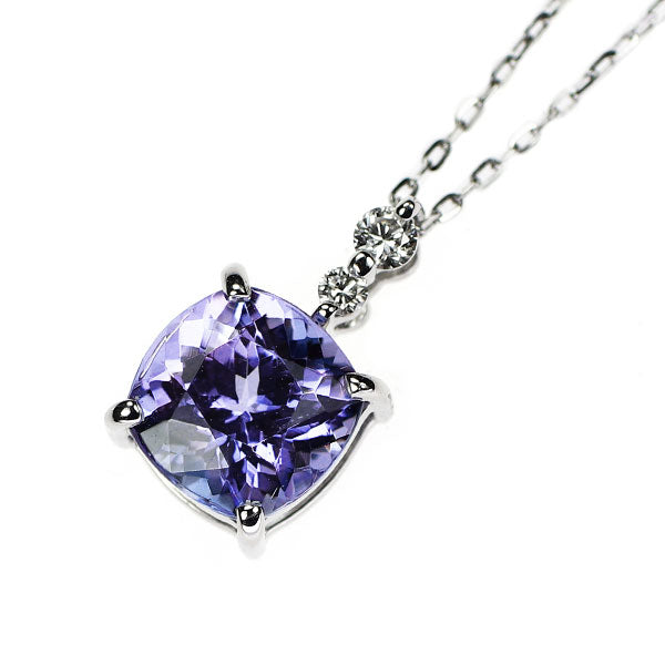 Pt タンザナイト ダイヤモンド ペンダントネックレス 1.32ct D0.04ct