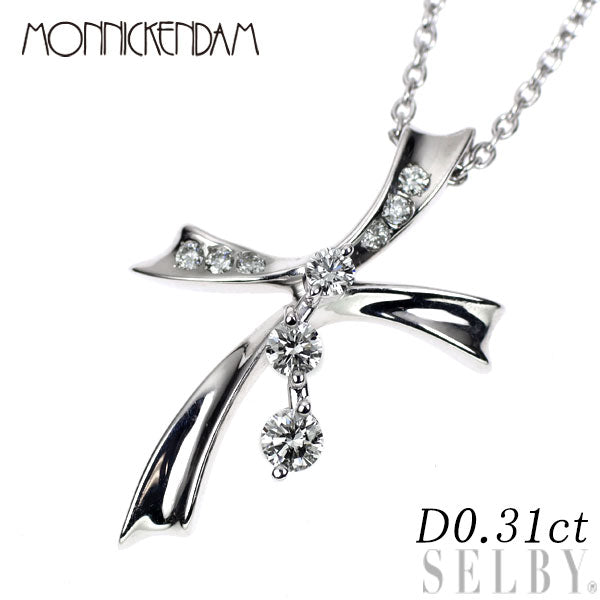 モニッケンダム K18WG ダイヤモンド ペンダントネックレス 0.31ct