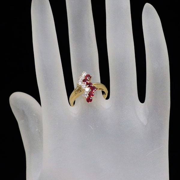 K18YG ルビー ダイヤモンド リング 0.82ct D0.50ct