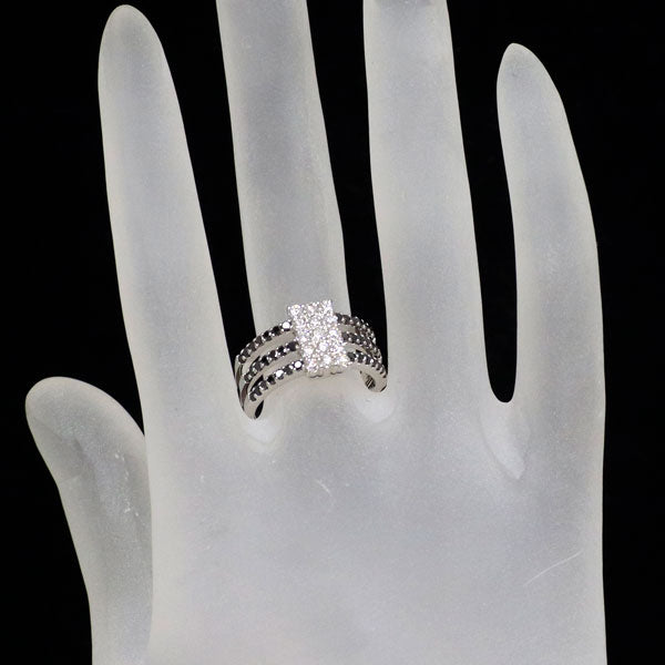 K18WG カラーレス/ブラック ダイヤモンド リング 1.00ct