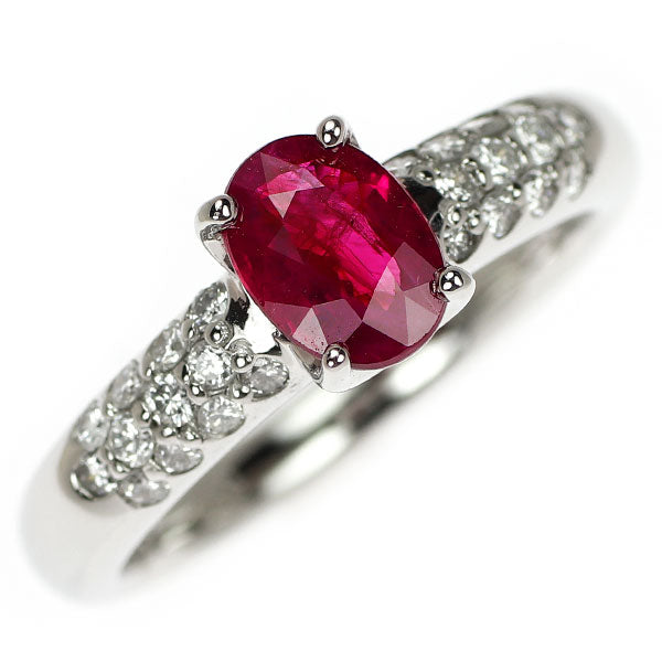 Pt900 ルビー ダイヤモンド リング 1.00ct D0.32ct
