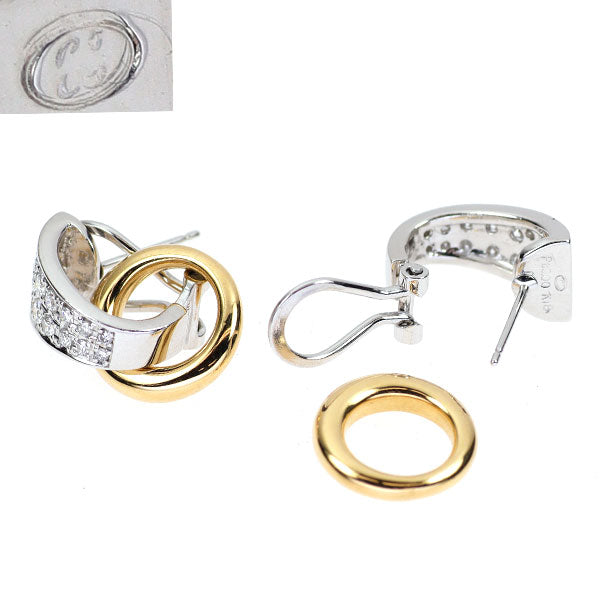 芝田悦美 Pt900/K14WG/ K18YG ダイヤモンド ピアス 0.06ct