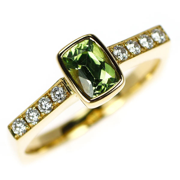 K18YG グロッシュラーライトガーネット ダイヤモンド リング 0.61ct D0