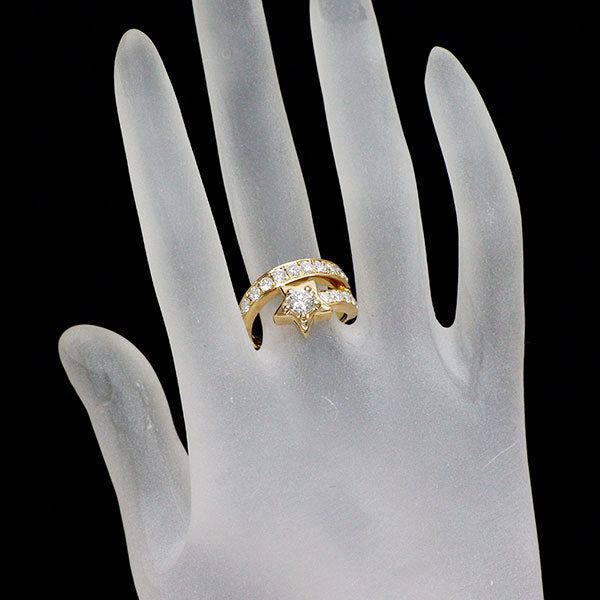 K18YG ダイヤモンド リング 0.429ct H SI2 G D1.00ct スター 星