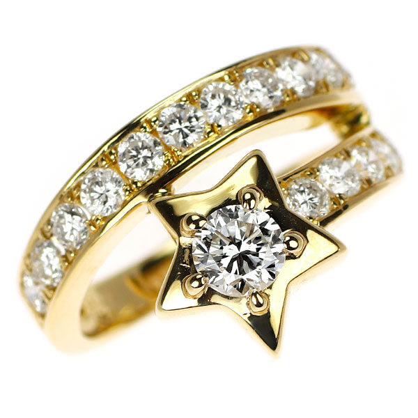 K18YG ダイヤモンド リング 0.429ct H SI2 G D1.00ct スター 星