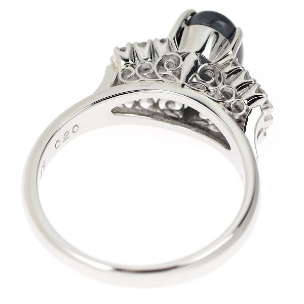 Pt900 ブラックオパール ダイヤモンド リング 1.49ct D0.20ct