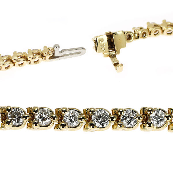 K14YG ダイヤモンド ブレスレット 2.70ct テニス