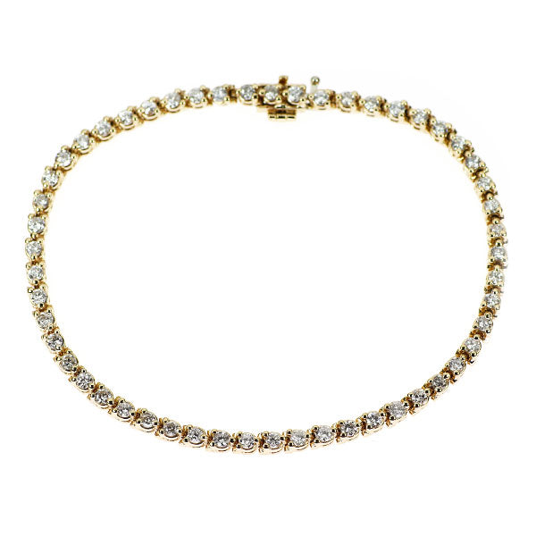 K14YG ダイヤモンド ブレスレット 2.70ct テニス