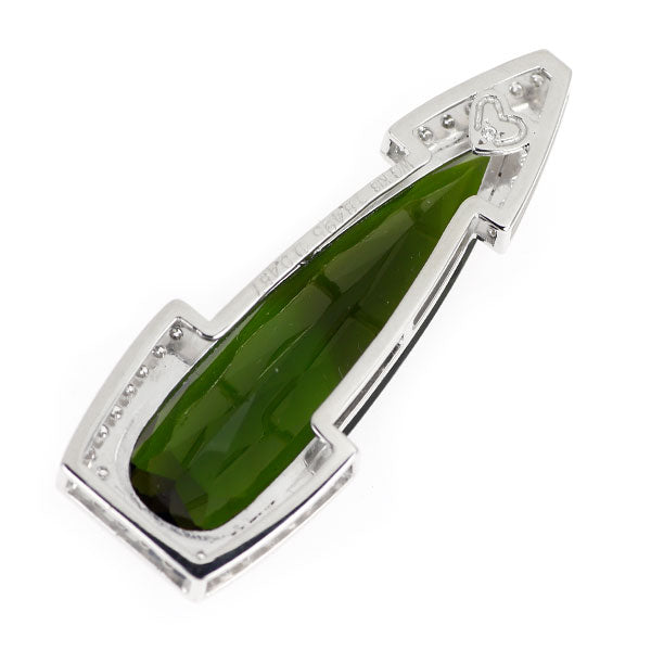 K18WG グリーントルマリン ダイヤモンド ペンダントトップ 18.495ct D0.487ct