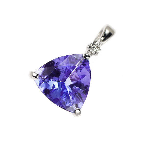 K18WG タンザナイト ダイヤモンド ペンダントトップ 1.08ct D0.01ct