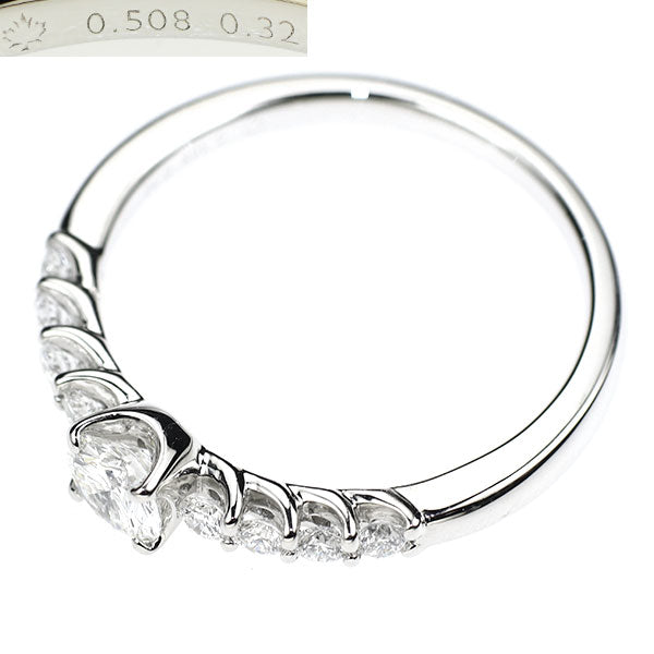 カナディアンダイヤモンド Pt950 ダイヤモンド リング 0.508ct E VS2 VG D0.32ct