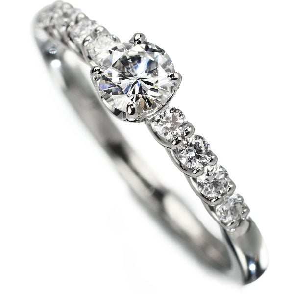 カナディアンダイヤモンド Pt950 ダイヤモンド リング 0.508ct E VS2 VG D0.32ct