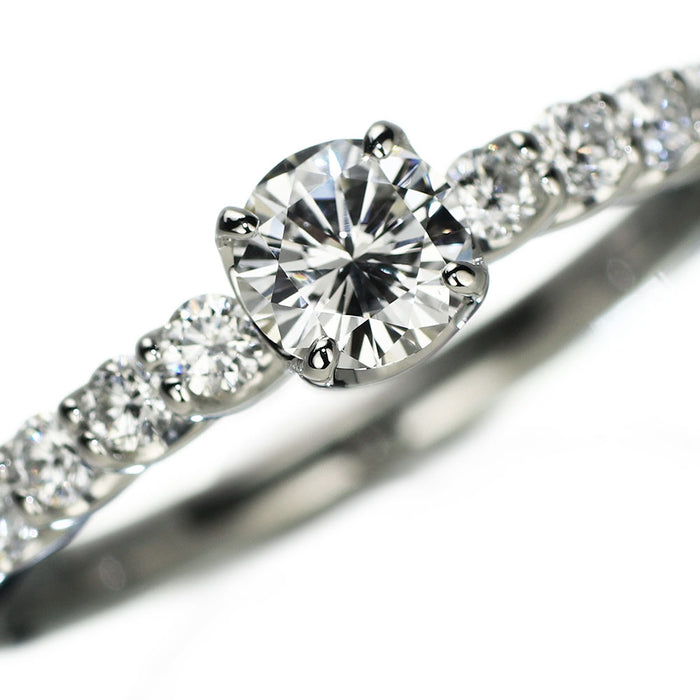 カナディアンダイヤモンド Pt950 ダイヤモンド リング 0.508ct E VS2 VG D0.32ct