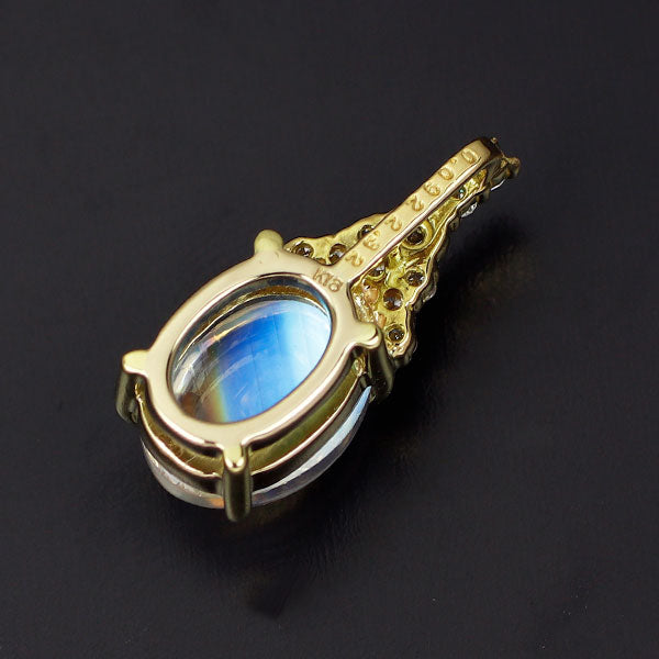 K18YG ラブラドライト ダイヤモンド ペンダントトップ 2.32ct D0