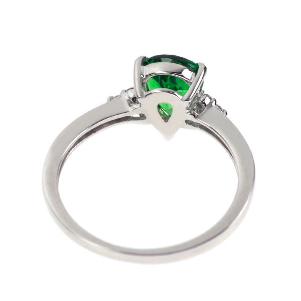 K18WG グロッシュラーライトガーネット ダイヤモンド リング 1.17ct D0.086ct
