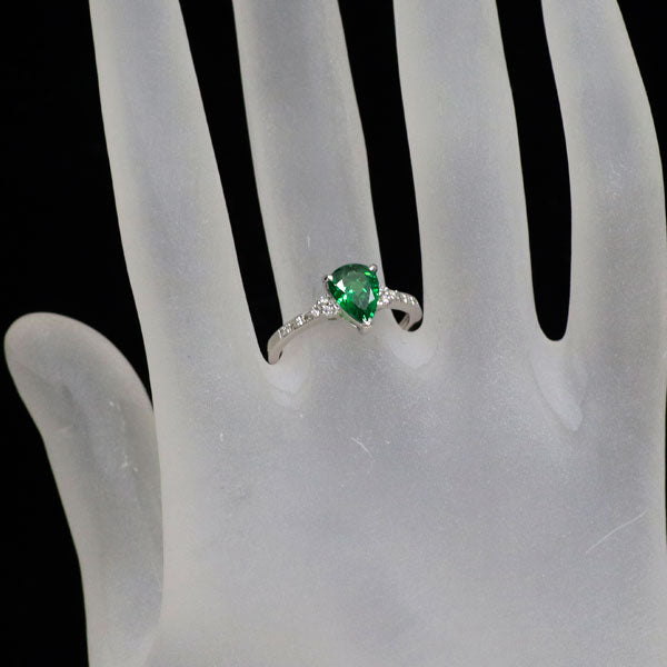 K18WG グロッシュラーライトガーネット ダイヤモンド リング 1.17ct D0.086ct
