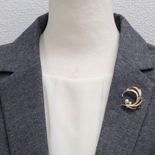 ミキモト K18YG アコヤ真珠 ブローチ 径約5.2mm