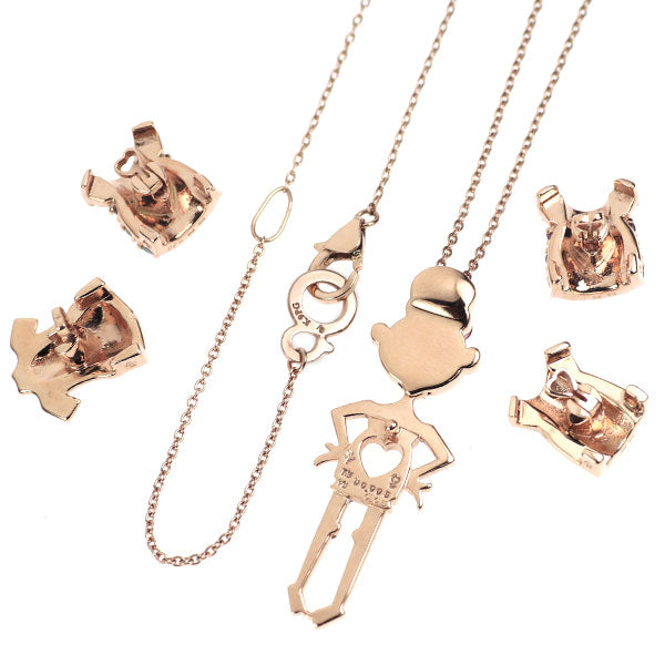 ポンテヴェキオ  K9PG エナメル カラーストーン ダイヤモンド ペンダントネックレス 0.79ct D0.005ct ノエム/エメ NOVEM/Eme
