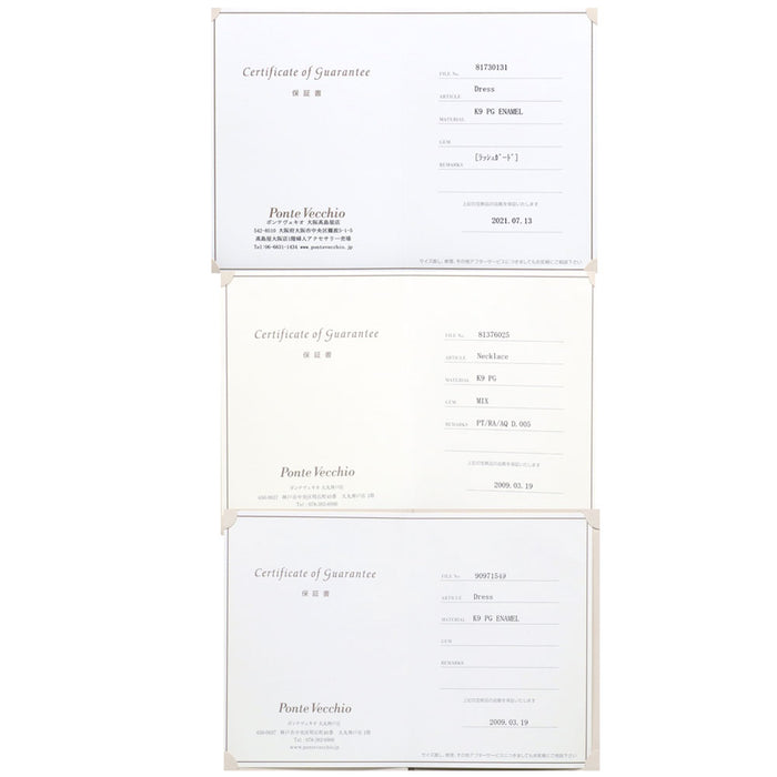 ポンテヴェキオ  K9PG エナメル カラーストーン ダイヤモンド ペンダントネックレス 0.79ct D0.005ct ノエム/エメ NOVEM/Eme