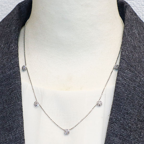 アベリ/AbHeri Pt850 ダイヤモンド ネックレス 1.20ct 027B 現行モデル フラワー ステーション