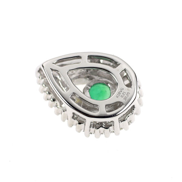 K18WG エメラルド ダイヤモンド ペンダントトップ 0.21ct D0.20ct