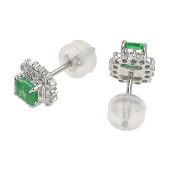 Pt900 エメラルド ダイヤモンド ピアス 0.53ct D0.18ct