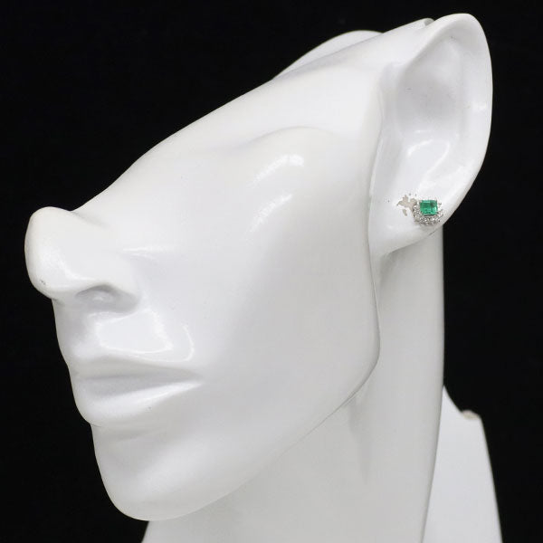 Pt900 エメラルド ダイヤモンド ピアス 0.53ct D0.18ct