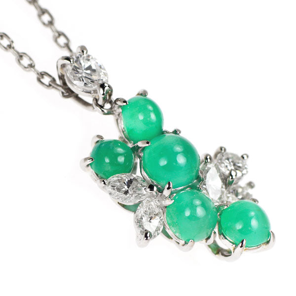 Pt エメラルドキャッツアイ ダイヤモンド ペンダントネックレス 2.83ct  